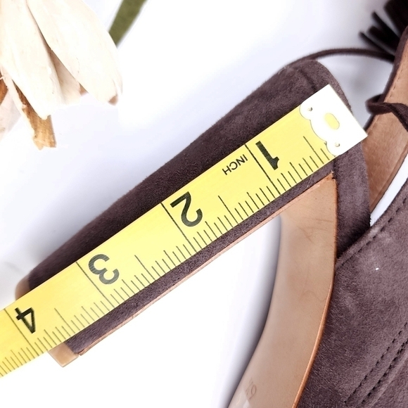 Madewell Brown Suede Sandal Chunky Heels sz 6.5m - Picture 3 of 8